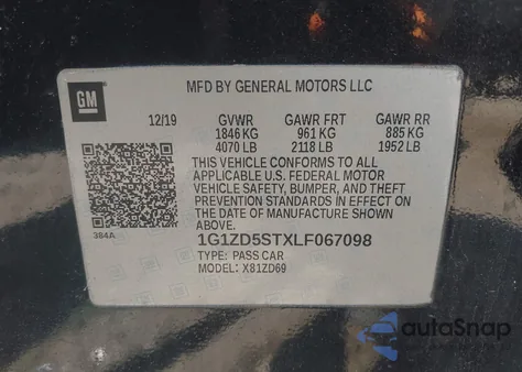 2020 Chevrolet Malibu Fwd Lt from USA, damaged, VIN 1G1ZD5STXLF067098